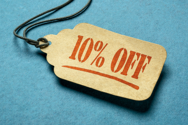 10% Off On A Cardboard Tag